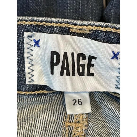 Paige Womens Jeans Verdugo Ankle Stretch Low Rise Distressed Blue Size 26 - Picture 8 of 10